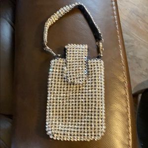 Cell phone carry case with handle. Very sparkly